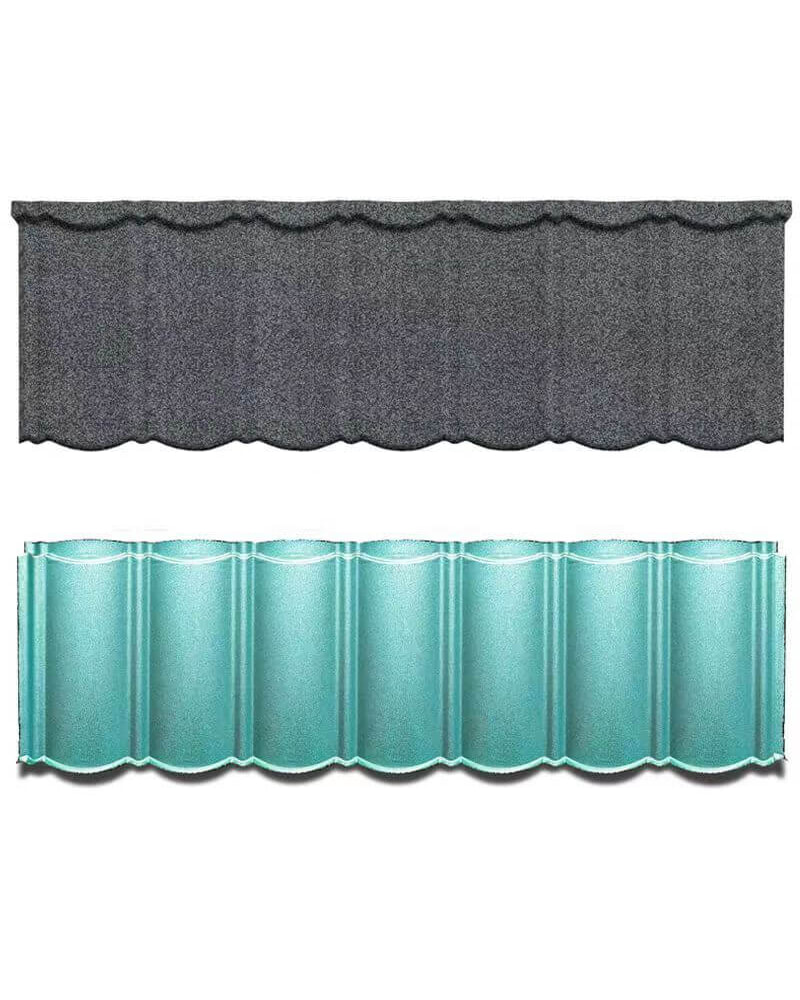 1340mm x 420mm Telha de metal revestida com pedra Zin Telha tradicional Bond para comunidades