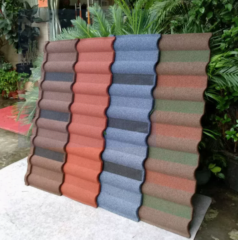 Telhas de Metal Revestidas de Pedra Resistência a Intempéries Leves 0,25mm 0,3mm 0,4mm 0,45mm Aço Milano Telha